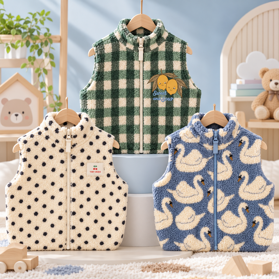 TinyWarm – Gemütlich & bequem – Plüsch-Weste für Kinder