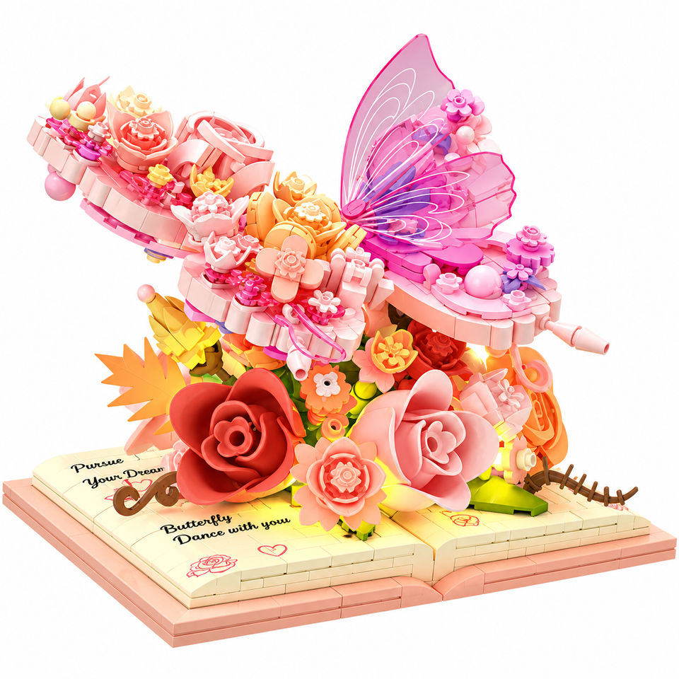 BloomBook – Romantisch & Kreativ – 3D-Blumenbuch mit Rosen und Schmetterlingen