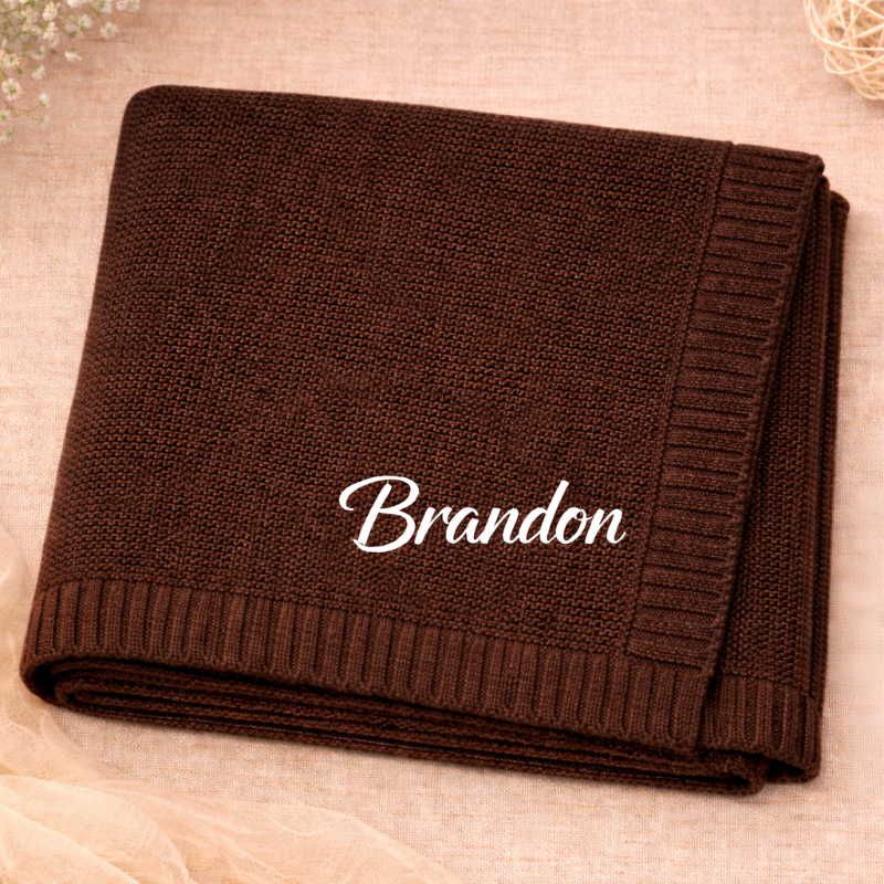 Personalized Baby Blanket – Weich & Einzigartig – Personalisierte, bestickte Baumwolldecke
