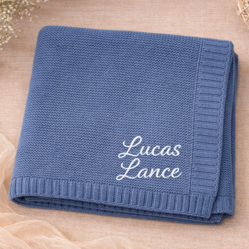 Personalized Baby Blanket – Weich & Einzigartig – Personalisierte, bestickte Baumwolldecke