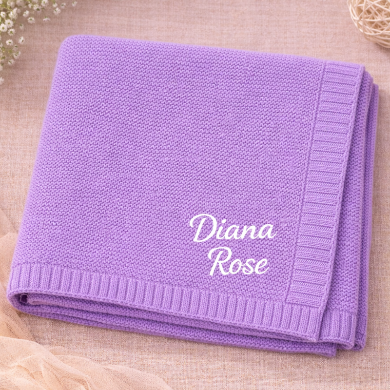 Personalized Baby Blanket – Weich & Einzigartig – Personalisierte, bestickte Baumwolldecke