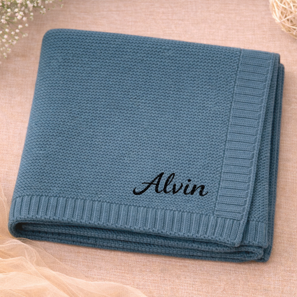Personalized Baby Blanket – Weich & Einzigartig – Personalisierte, bestickte Baumwolldecke
