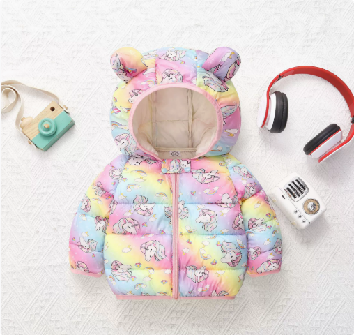 Mini Fashion™ - Polyester Wintermantel mit Kapuze