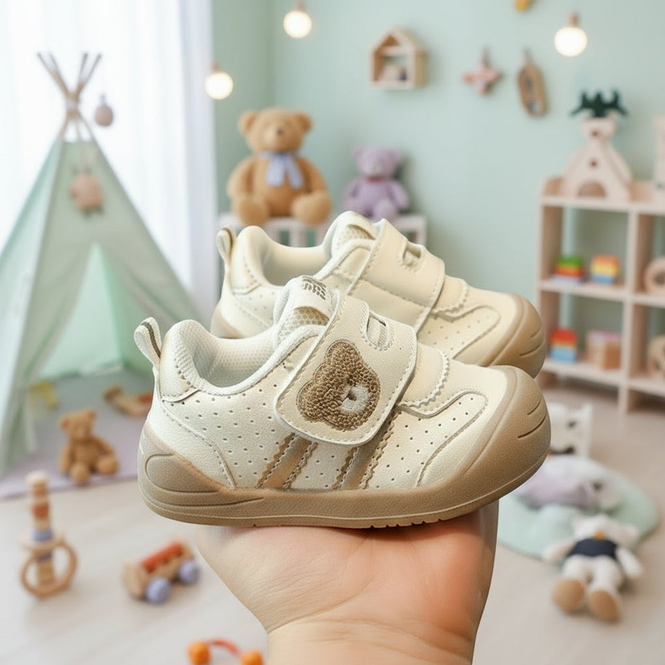 KinderMove – Robust & geschmeidig - Klettverschluss-Sneakers mit Bärenmotiv