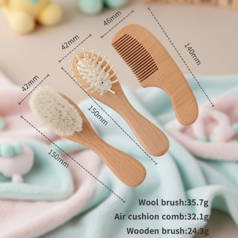 Personalized Hairbrush – Sanft & Einzigartig – Personalisiertes Baby-Haarbürsten-Set