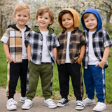 Boys Checkered Outfit – Trendig und bequem – Kinderbekleidungsset mit Karomuster