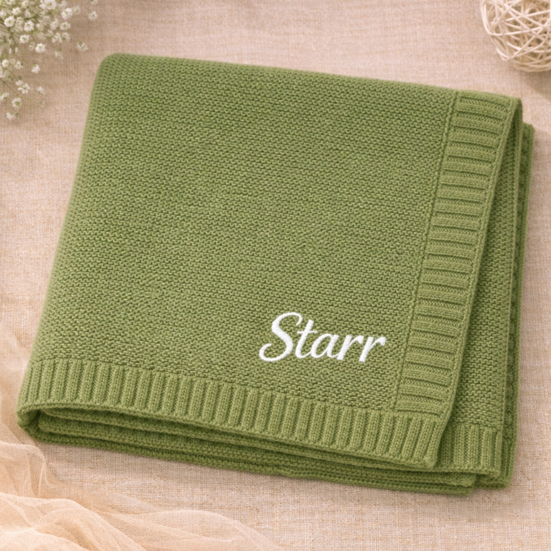 Personalized Baby Blanket – Weich & Einzigartig – Personalisierte, bestickte Baumwolldecke