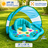 SplashPlay – Sicher & unterhaltsam – Baby-Planschbecken mit Sonnenschutz