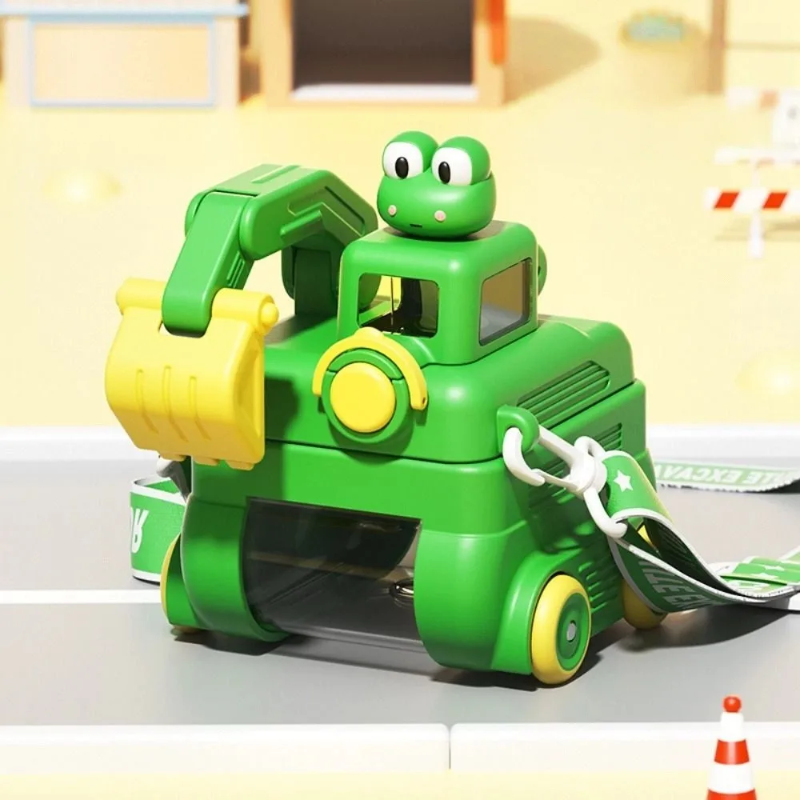 TinyExcavators – Einzigartig & praktisch – Bagger-Trinkflasche mit Strohhalm