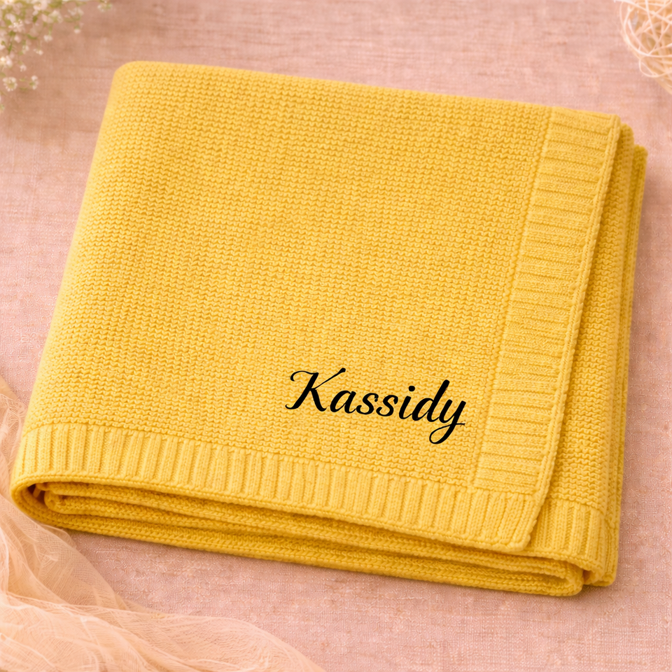 Personalized Baby Blanket – Weich & Einzigartig – Personalisierte, bestickte Baumwolldecke
