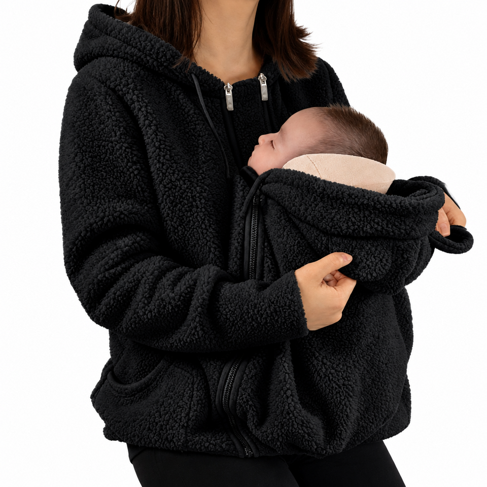 MamaNest – Warm & praktisch – 2-in-1-Tragejacke für Mama und Baby