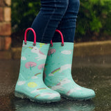 RainySteps – Bequem & wasserdicht – Regenstiefel mit Print & Schlaufe