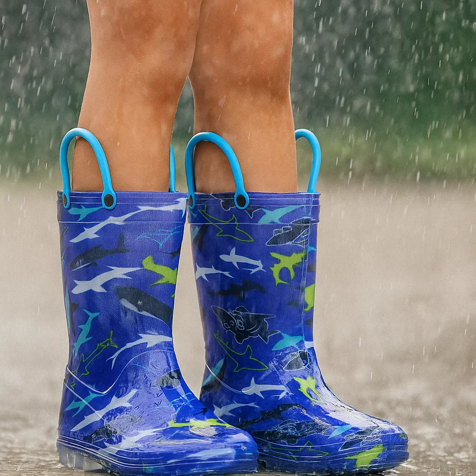 RainySteps – Bequem & wasserdicht – Regenstiefel mit Print & Schlaufe