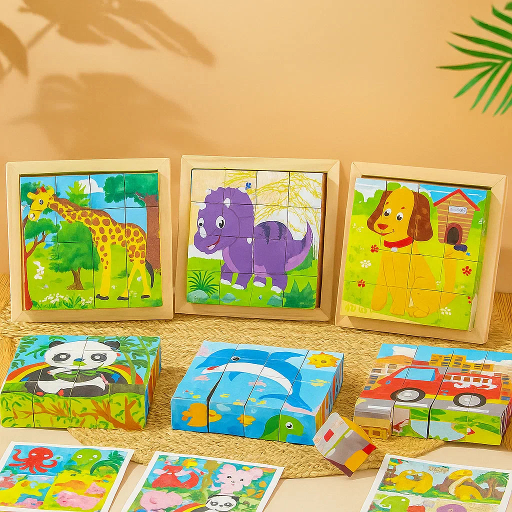 CubePuzzle – Spaß und Bildung - 3D-Holzklötze Puzzle