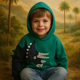 DinoStyle – Warm & atmungsaktiv – Hoodie mit Triceratops-Print