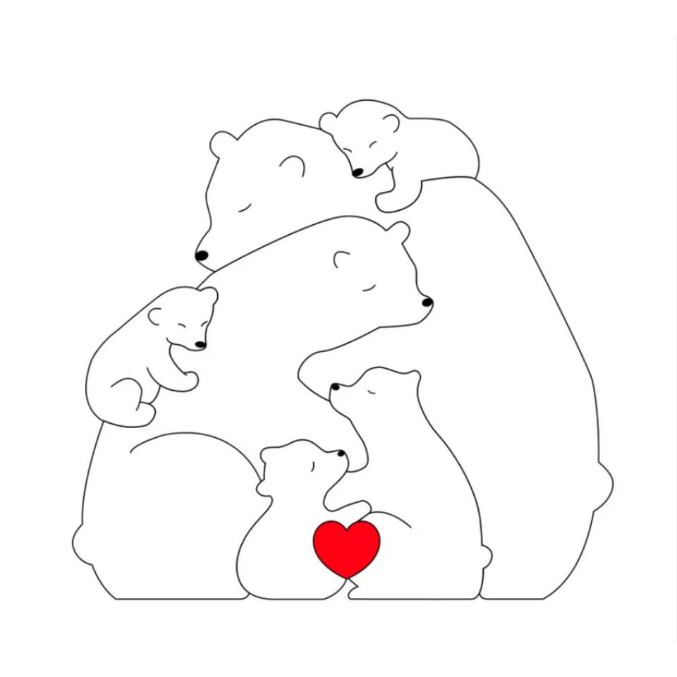 Family Puzzle™ – Personalisiertes Muttertagsgeschenk mit Bärenfamilie