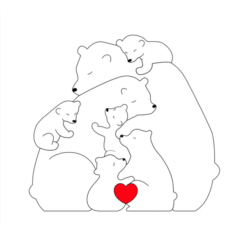 Family Puzzle™ – Personalisiertes Muttertagsgeschenk mit Bärenfamilie
