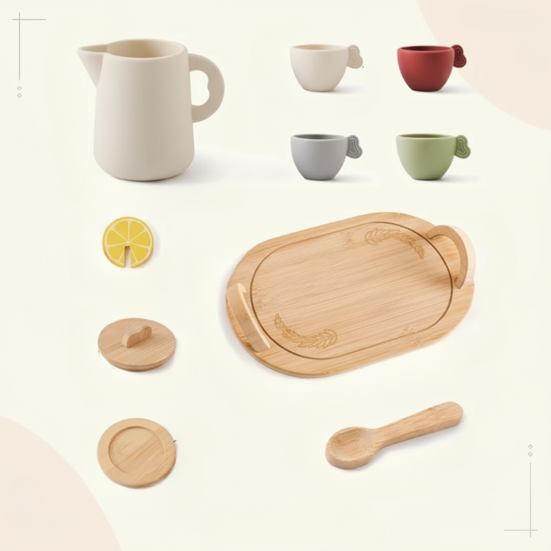 Woods – Lustig & Interaktiv – Teeservice aus Holz für Kinder