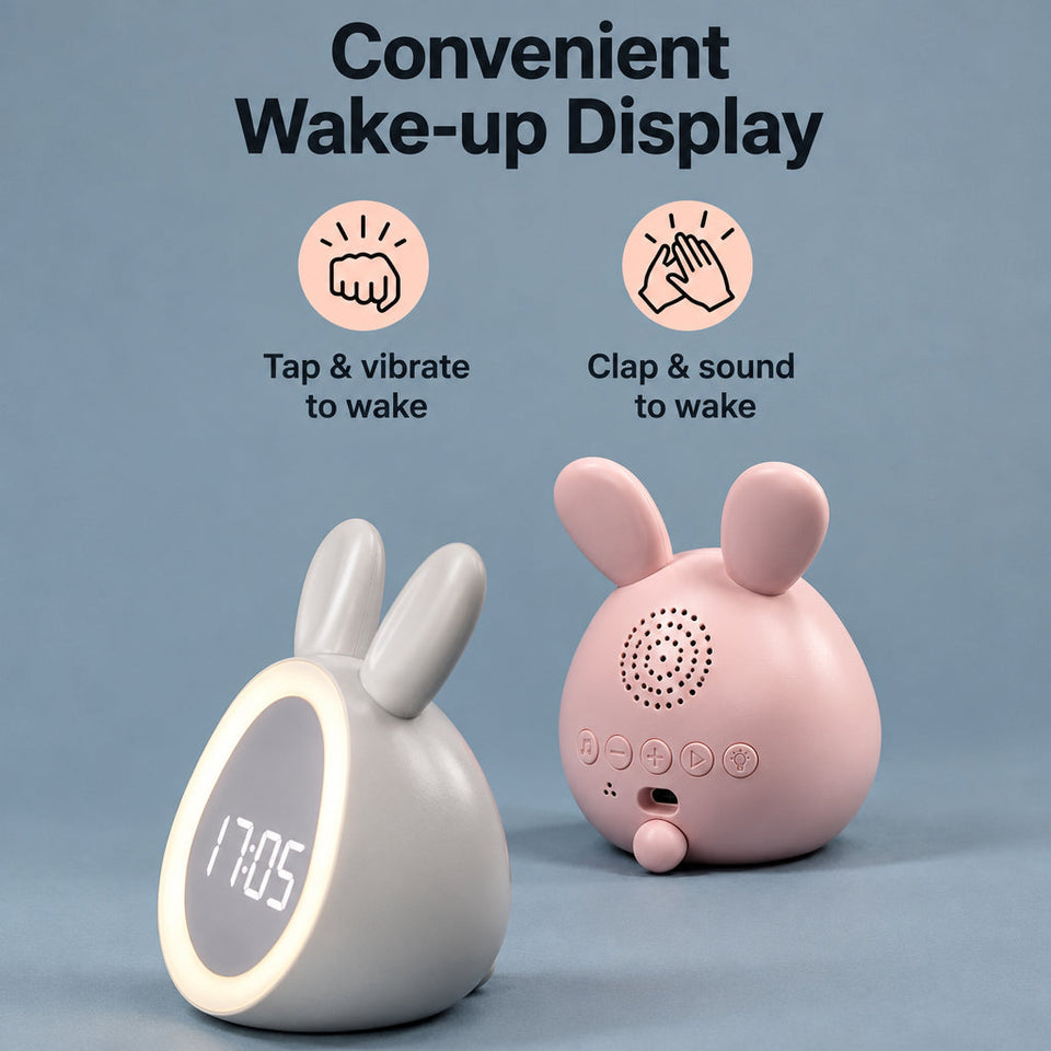 BunnyGlow – Niedlich & praktisch – Digitaler Kinderwecker mit Nachtlicht