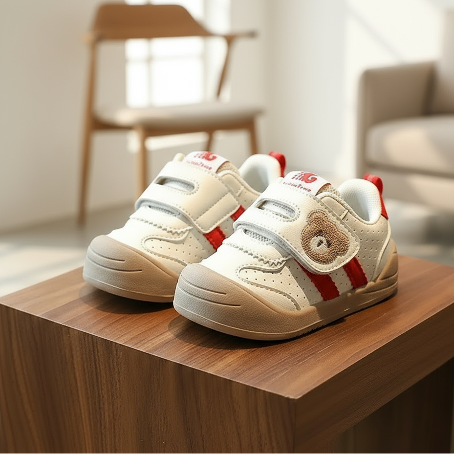 KinderMove – Robust & geschmeidig - Klettverschluss-Sneakers mit Bärenmotiv