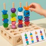 Woods™ - Kreativität fördern & Fähigkeiten verbessern - Buntes Montessori-Puzzle-Set