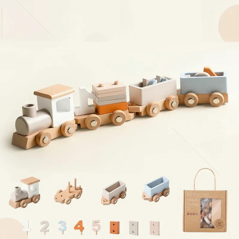 TrainCount –  Klassisch & Pädagogisch – Montessori-Zug aus Holz