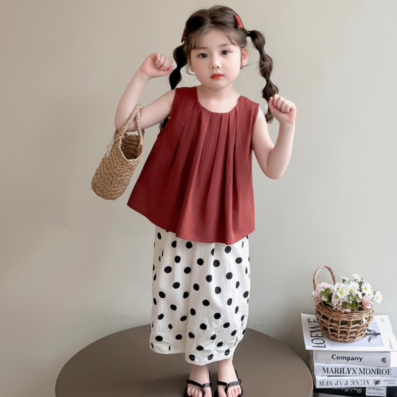 Sleeveless Tops & Pants – Weich & stilvoll – Sommer-Set für Kinder