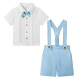 LittleDandy – Klassisch & Elegant – Baumwollshorts mit Hosenträgern, Schleife & Hemd