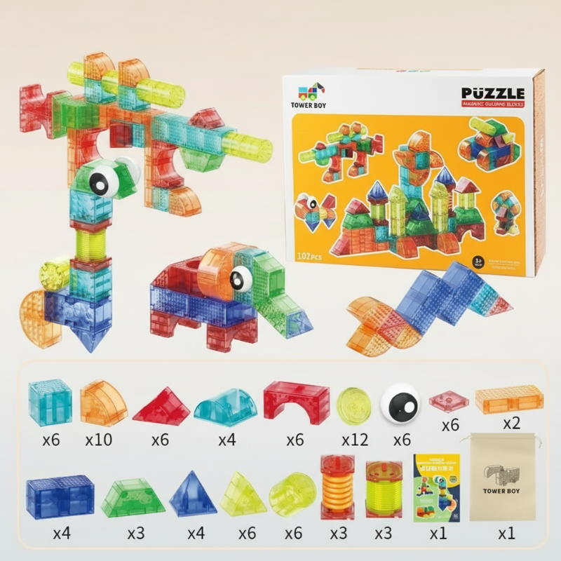 MagniCube – Kreativ & lehrreich – Magnetisches Bauklötze-Set