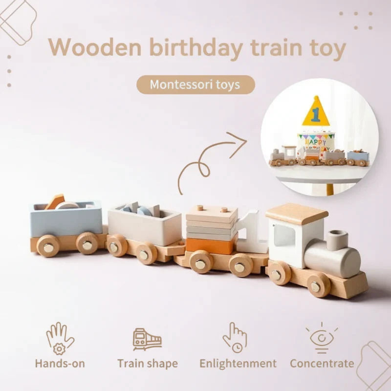 TrainCount –  Klassisch & Pädagogisch – Montessori-Zug aus Holz