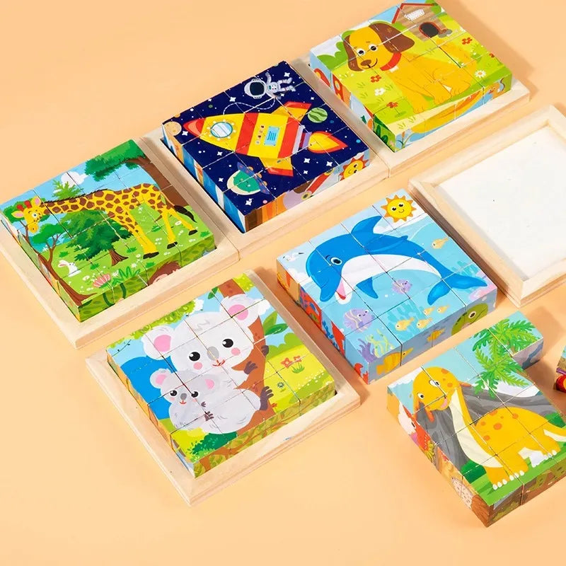 CubePuzzle – Spaß und Bildung - 3D-Holzklötze Puzzle