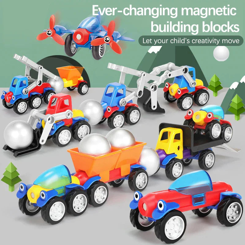 Magnetic Cars™ – Magnetischer Bauspaß - Magnetische Fahrzeuge Spielzeugset