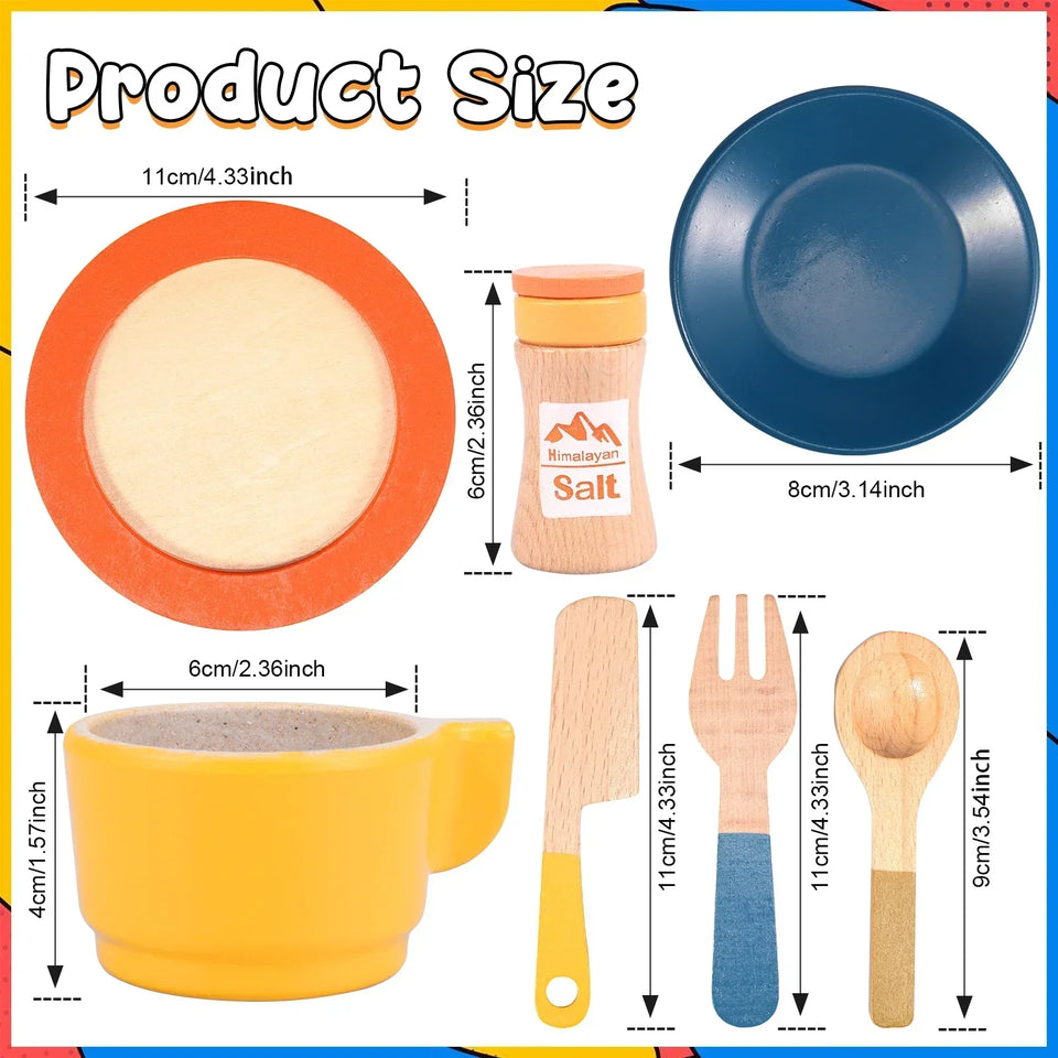 Woods™ - Kreativ & lehrreich - Holzküchen-Spielset Kind