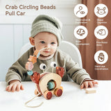 Crab Pull Toy™ – Spielen & Lernen – Hölzerne Krabbe