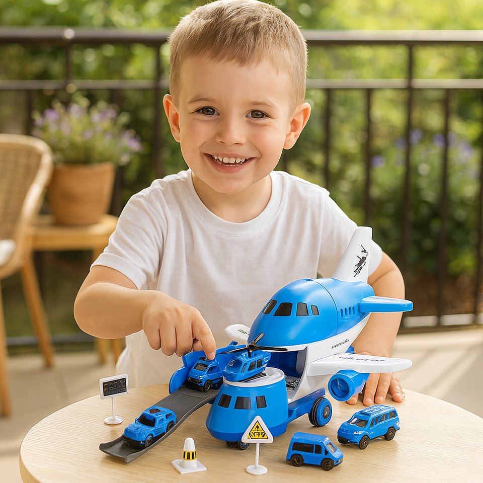 MiniAirBase – Interaktiv & Lehrreich – Flughafen-Spielset mit Fahrzeugen