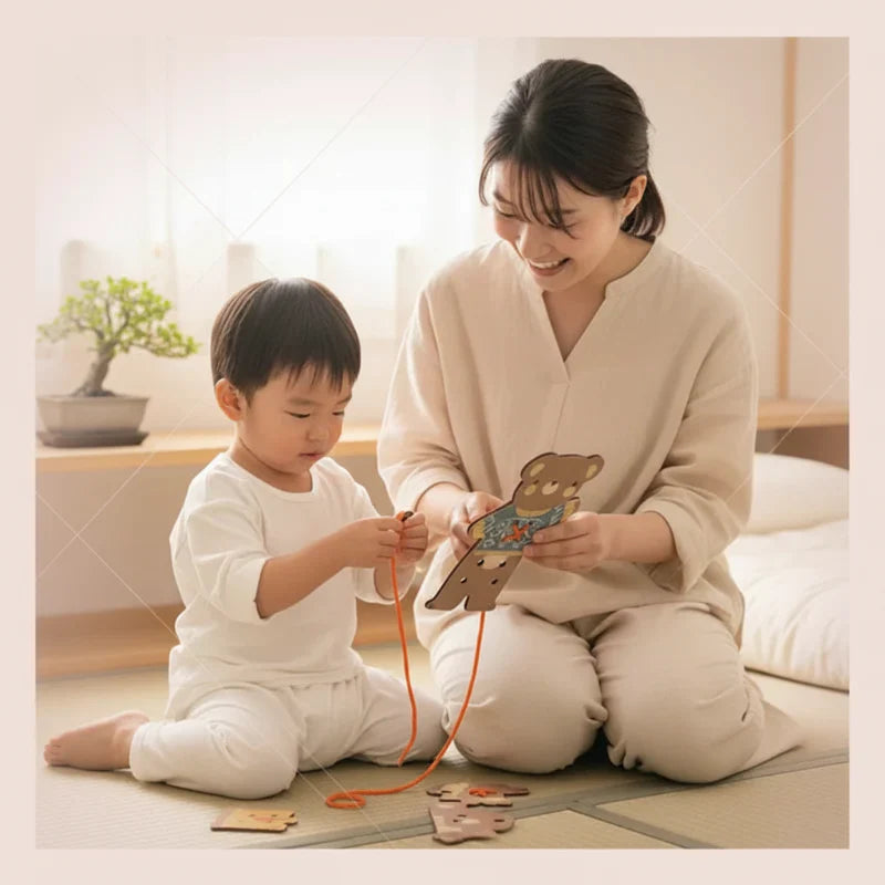 ThreadBear – Niedlich & Lehrreich – Montessori-Fädelspielzeug Bär
