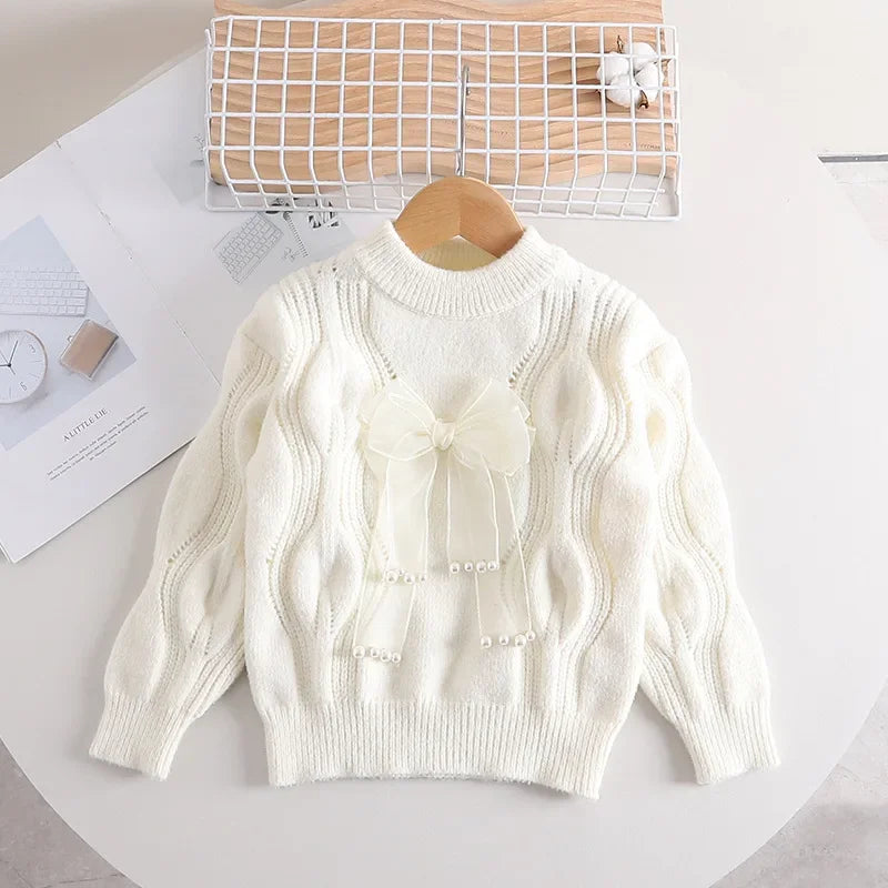 Mini Fashion™ - Warm & Stylisch - Mädchen-Pullover mit Schleife