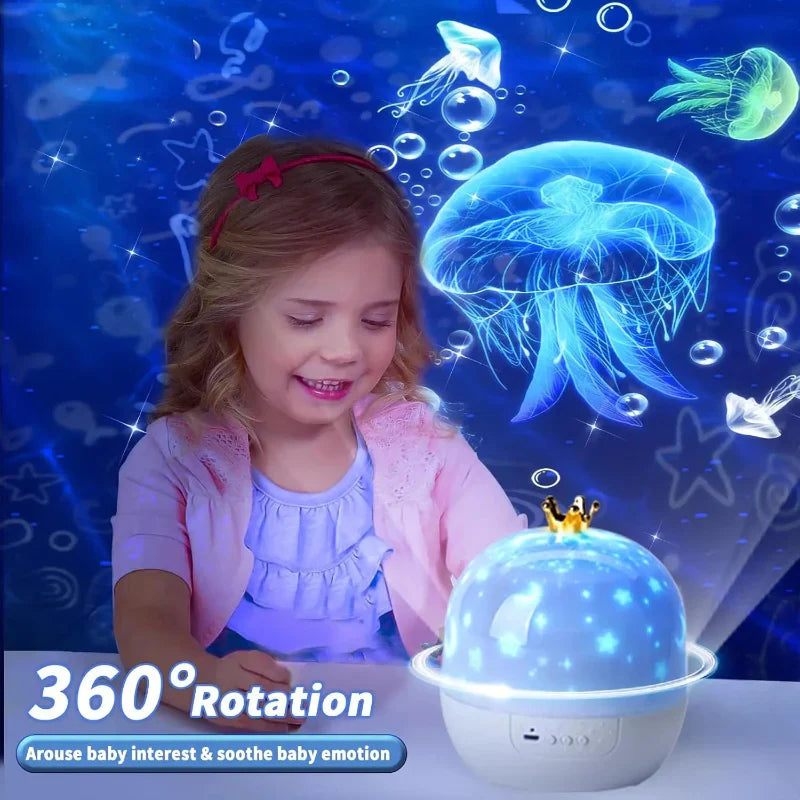 CosmoGlow – Verträumt & Kreativ – Galaxy Projektor Nachtlicht mit 360°-Drehung