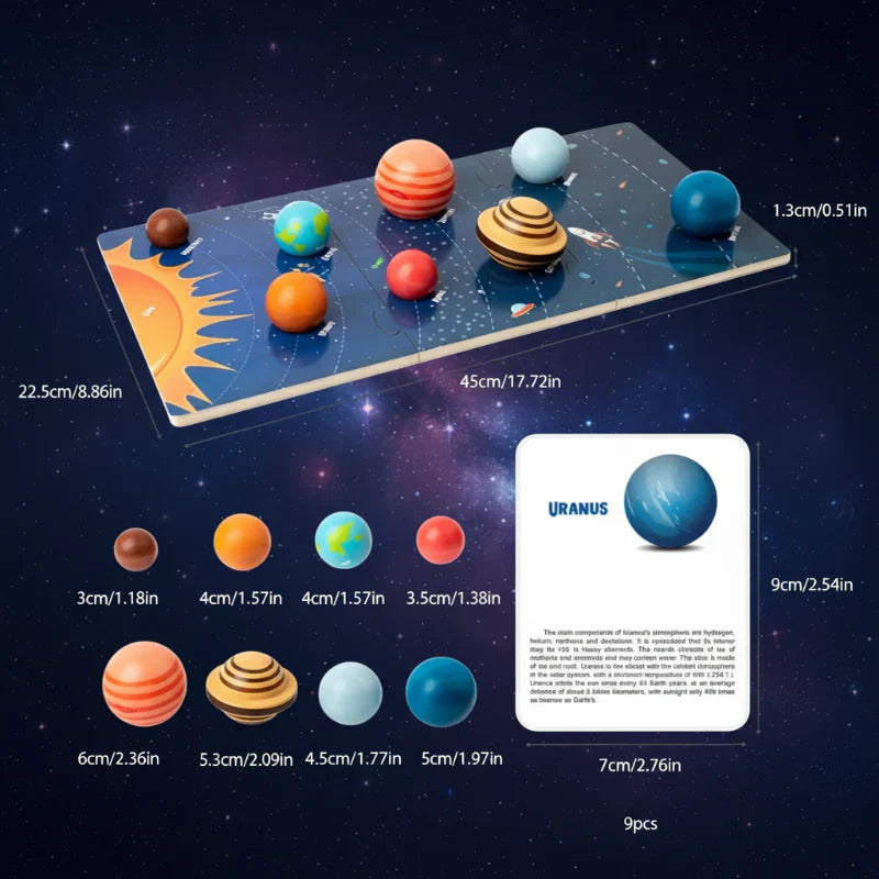 Wooden Solar System – Lehrreich & Entdeckungsreich – Planeten-Spielset