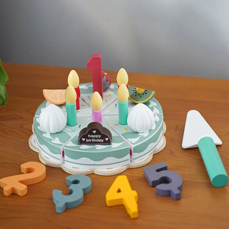 TinyChef – Lehrreich & unterhaltsam – Küchen-Set aus Holz mit Torte und Zubehör