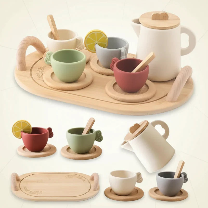 Woods – Lustig & Interaktiv – Teeservice aus Holz für Kinder
