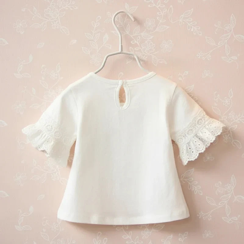 Girls Trumpet Sleeve Top – Elegant & Komfort – Spitzenärmel