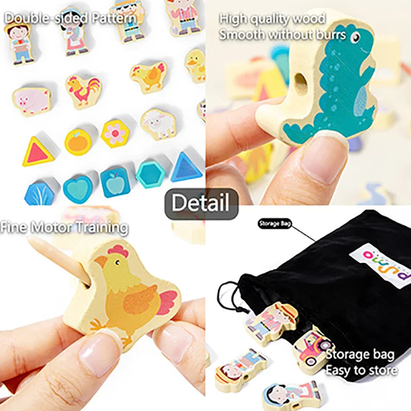 Lace & Thread™ – Stapeln & Einfädeln Spiel –  Auffädeln von Perlen