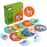 Dieren Match™ – Drehen & Entdecken - 3-teiliges Puzzle