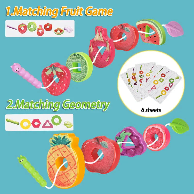Fruit Lacing Game™ – Feinmotorik - Fruchtperlen Spielzeug