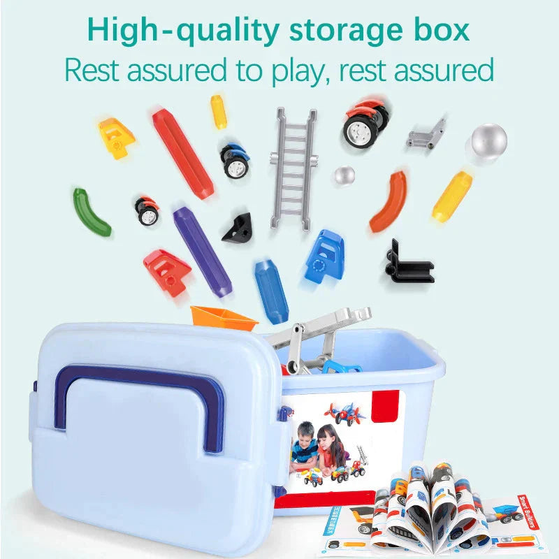 Magnetic Cars™ – Magnetischer Bauspaß - Magnetische Fahrzeuge Spielzeugset