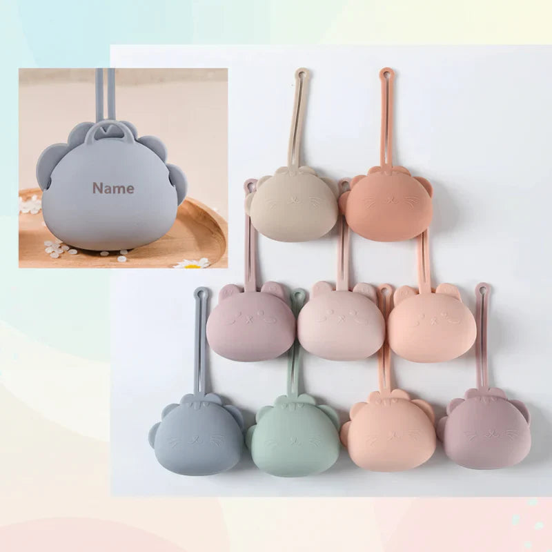 Personalized Pacifier Case – Graviert & praktisch – Personalisierter Schnullerhalter
