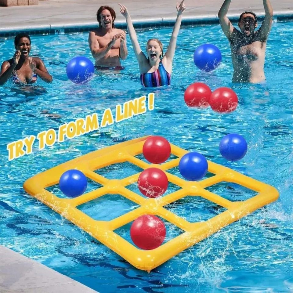 Pool Tic Tac Toe – Bunt & lustig - Pool Vier in einer Reihe Spielset