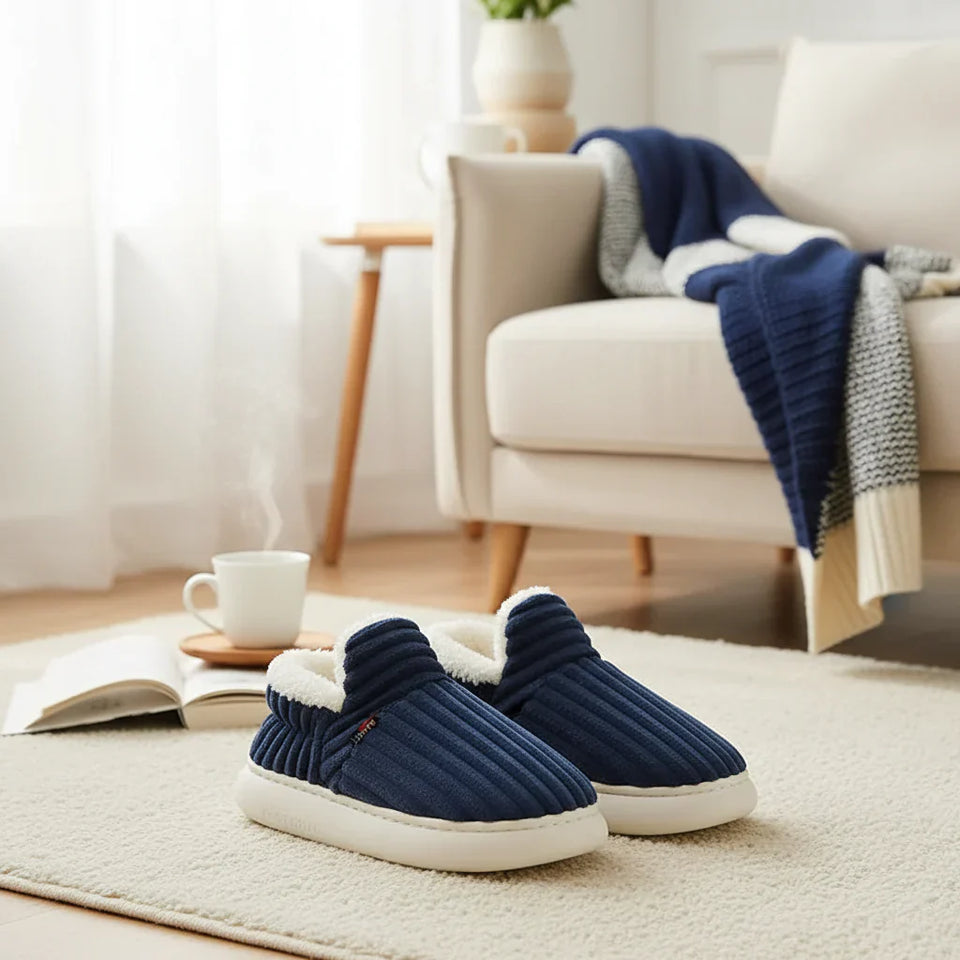WarmNest – Kuschelig weich & warm – Rutschfeste Hausschuhe