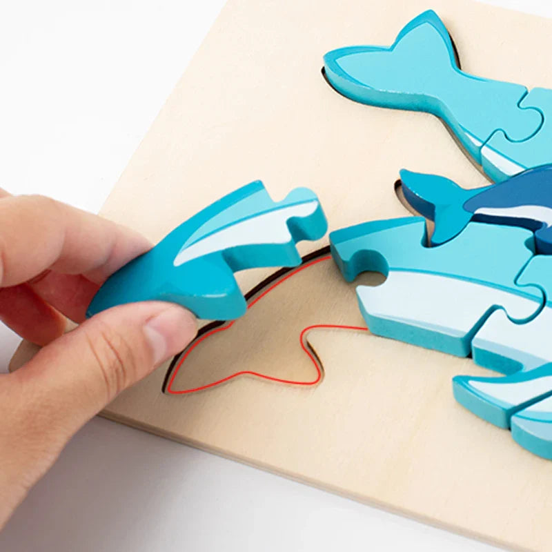 Animal Puzzle™ – Ontdek & Leer – Cartoon Houten Puzzel